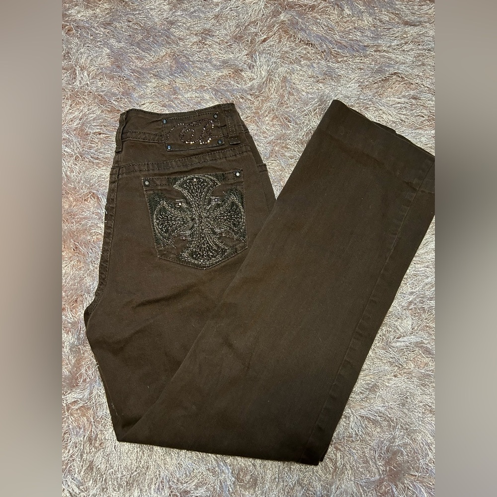 Brown bootcut jeans